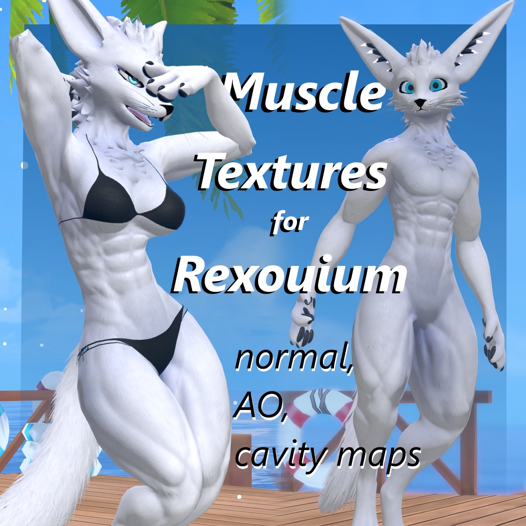 Rexouium Muscle Textures - Normal map, Ambient Occlusion, Cavity map for VRChat