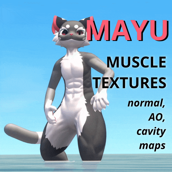 Mayu Muscle Textures - Normal map, Ambient Occlusion, Cavity map for VRChat