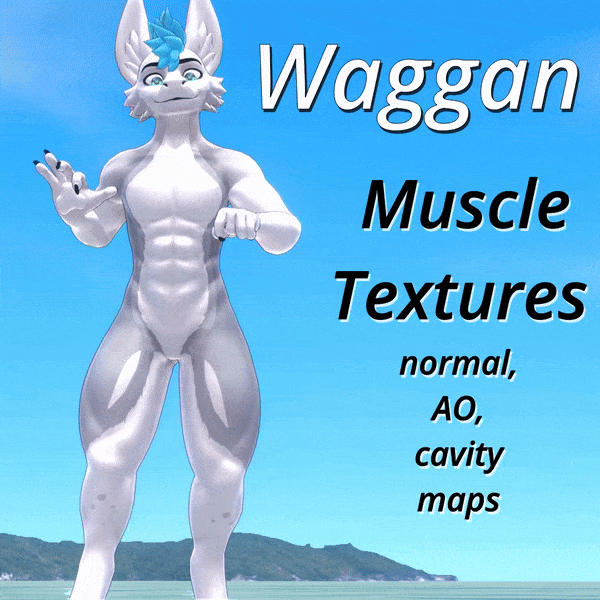 Waggan Muscle Textures - Normal map, Ambient Occlusion, Cavity map for VRChat