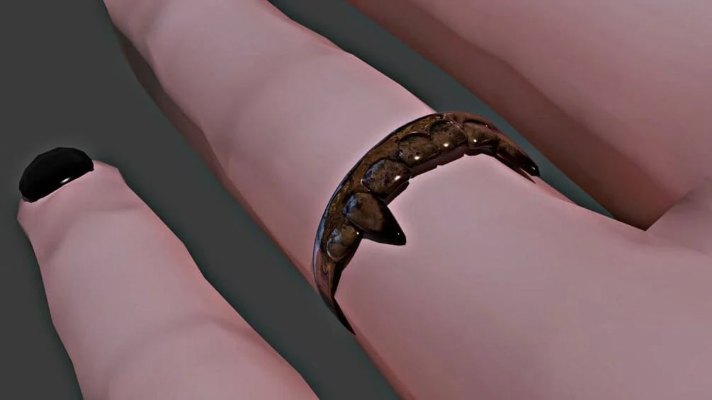 vampire phangs ring (silver)