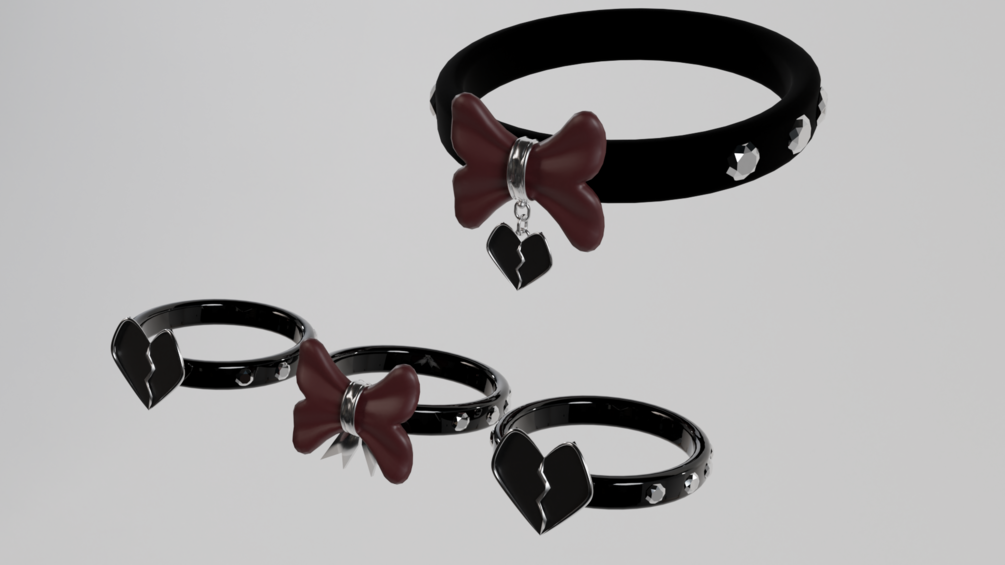 Bow/Ribbon and Heart set