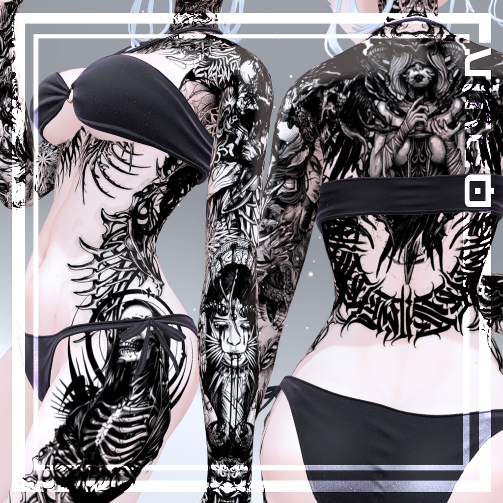 Diablo tattoos 入れ墨 *テクスチャ* モデル「Booth Avatars」/HD