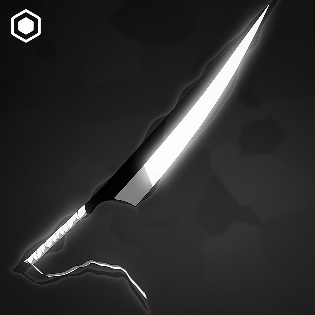 Large Sword (Dynamic Fabric) | VR Chat Asset + Blend File