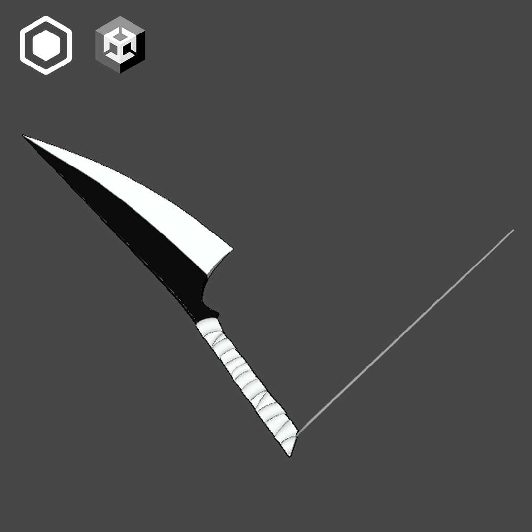 Large Sword (Dynamic Fabric) | VR Chat Asset + Blend File