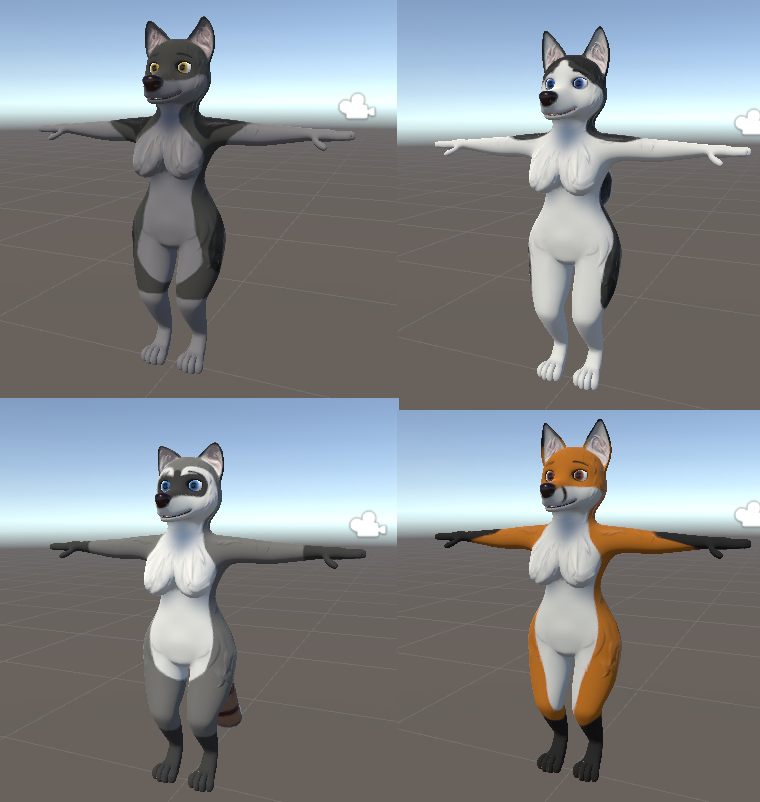 Husky Avatar (Fox, Wolf and Raccoon included) VRChat Avatar