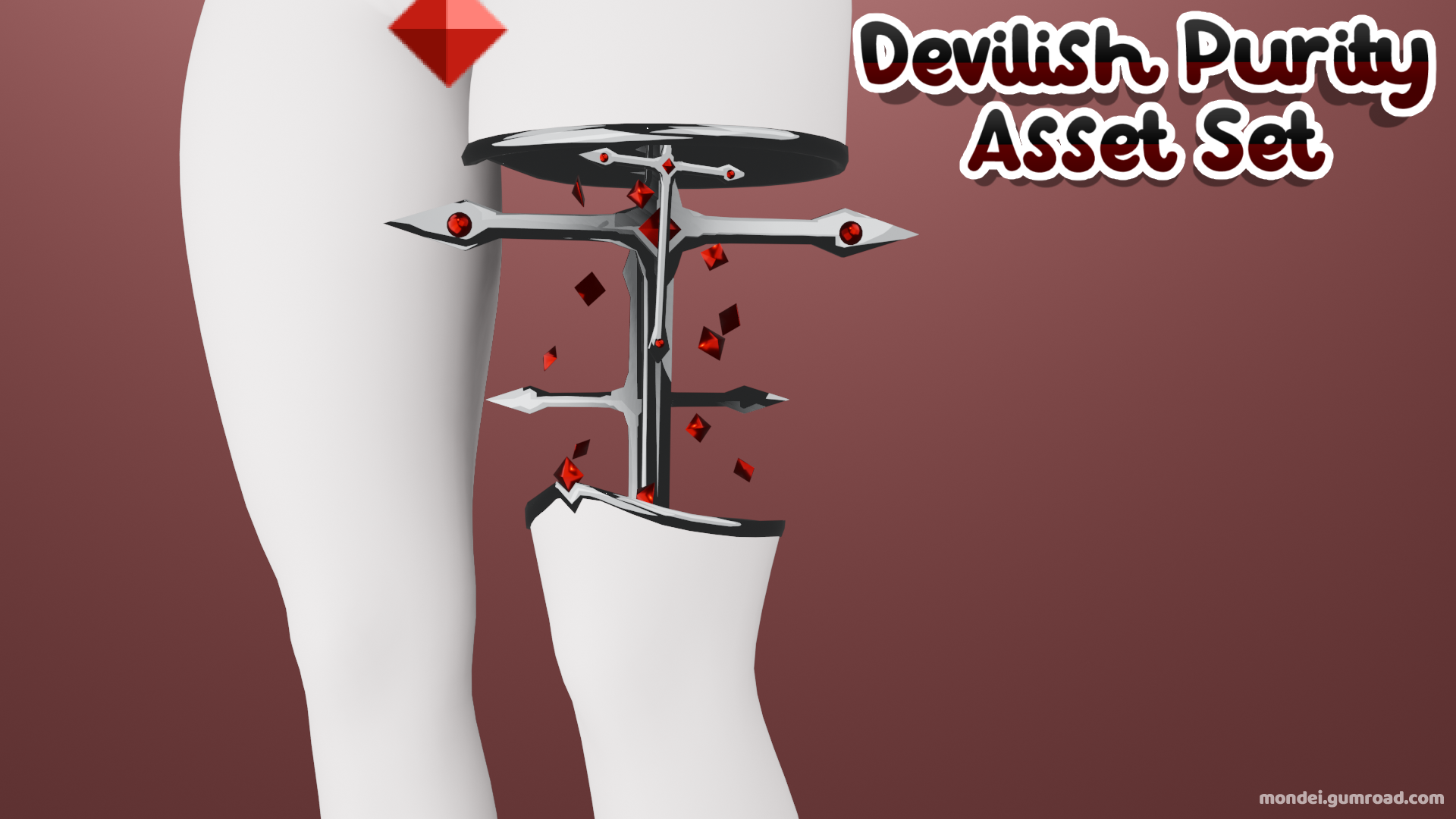 | Devilish Purity Asset Set | Veil, Cloak, Headband, Arm Ribbon, Leg Cross Piece