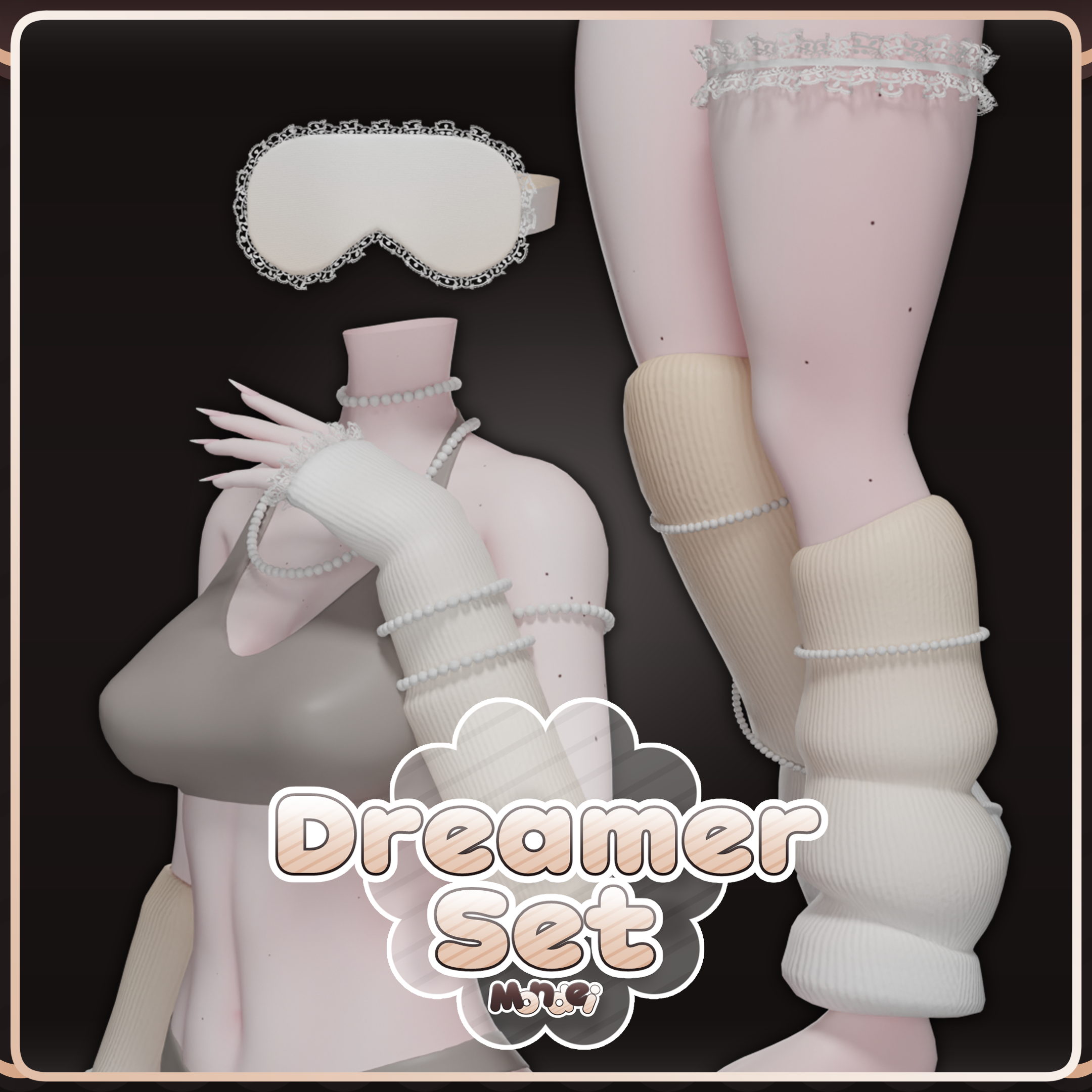 ☁︎ Dreamer Set ☁︎ | Warmers, Sleep Mask, Garter, Necklace, Choker