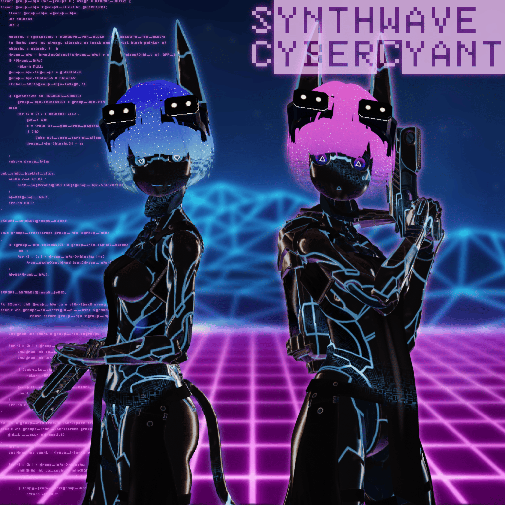 Synthwave CyberCyant - Cyant and Runyant Material and texture set
