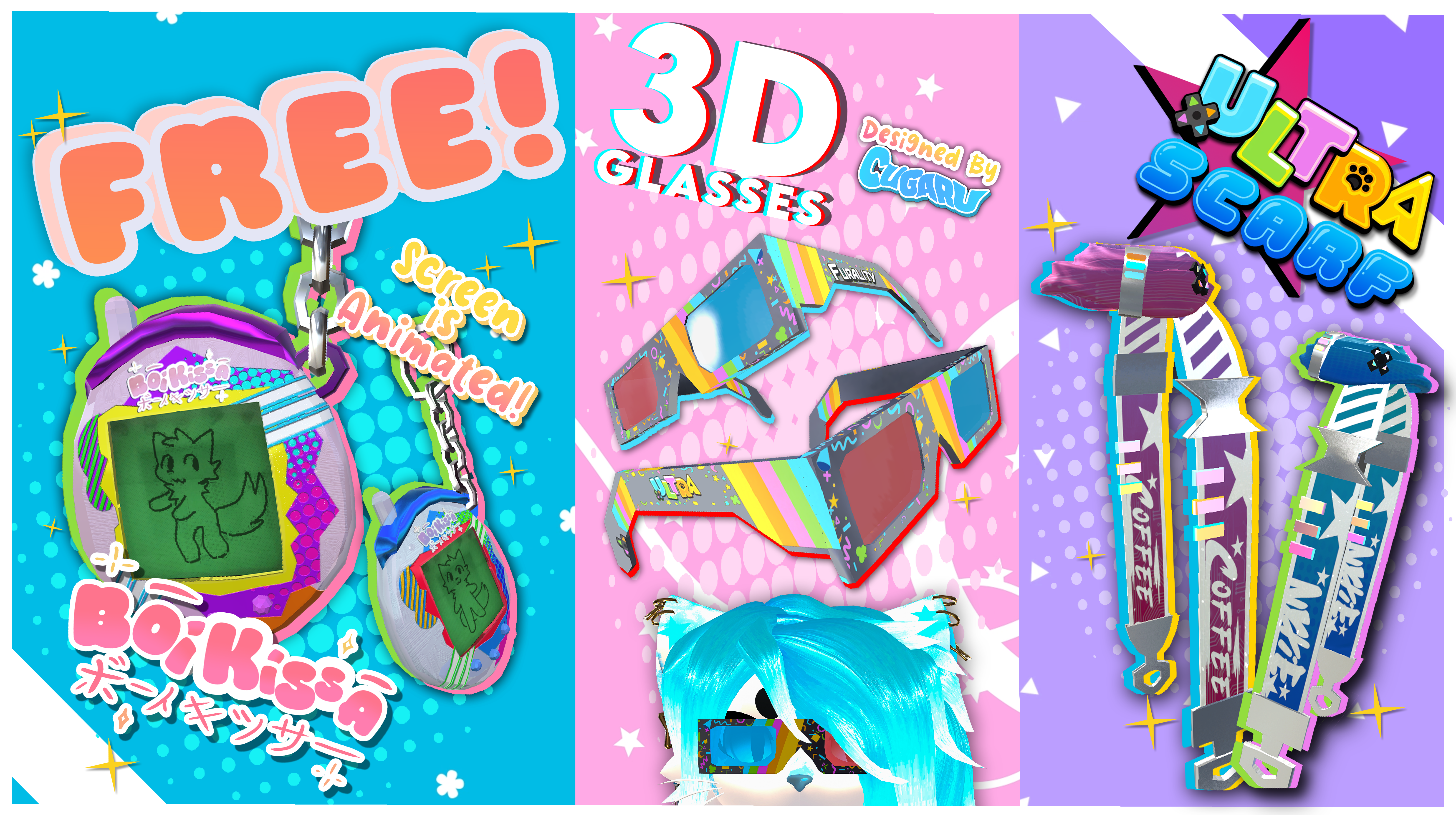 FREE: Nyxie's Retro BoiKissa Charm - (Furality ULTRA)