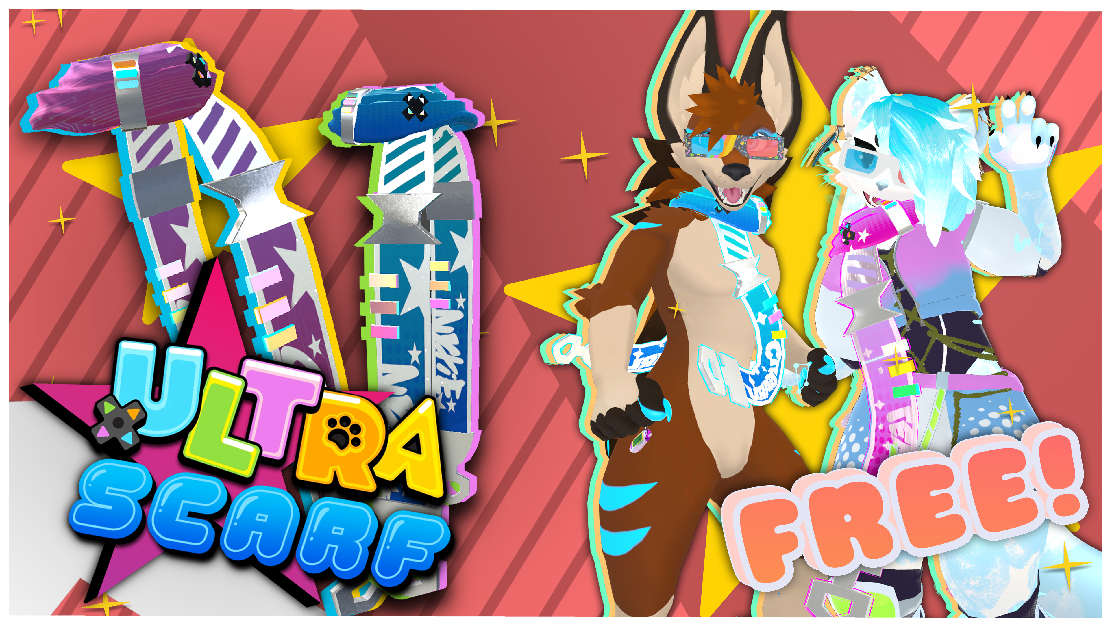 FREE: Nyxie's Retro Scarf - (Furality ULTRA)