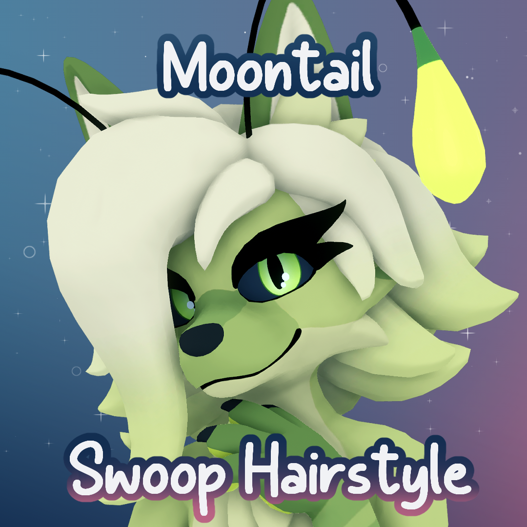 Moontail Swoop Hairstyle {VRChat Avatar Addon}