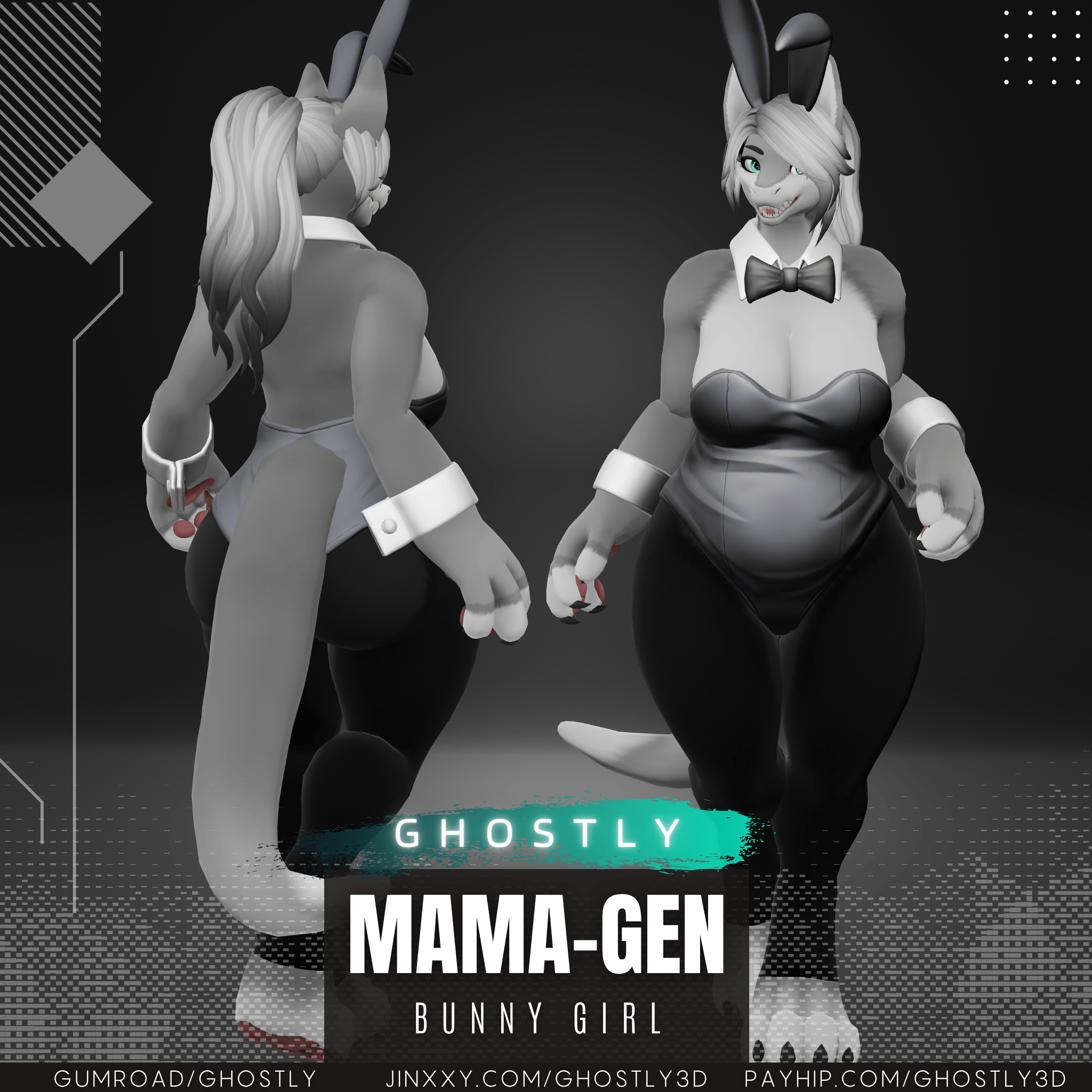 Ghostly BunnyGirl Outfit [MamaGen]