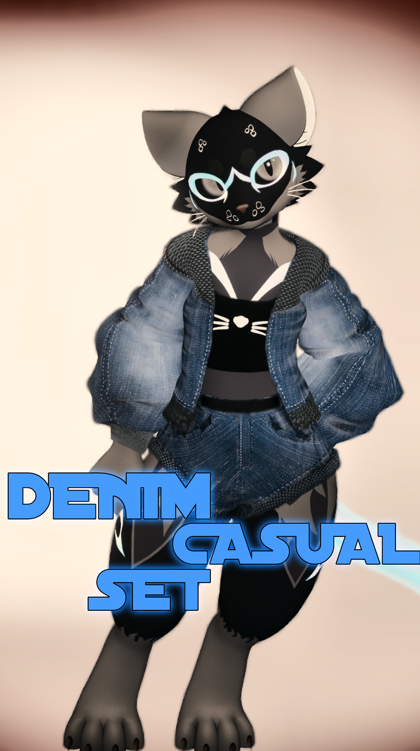 [Mayu] - Denim Casual Set