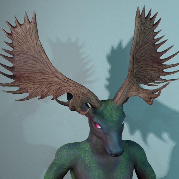 Detailed Moose Antlers