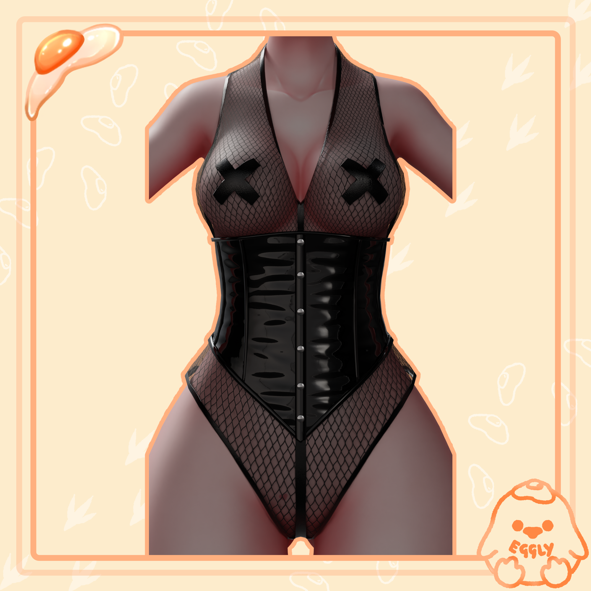 Fishnet Latex Bodysuit