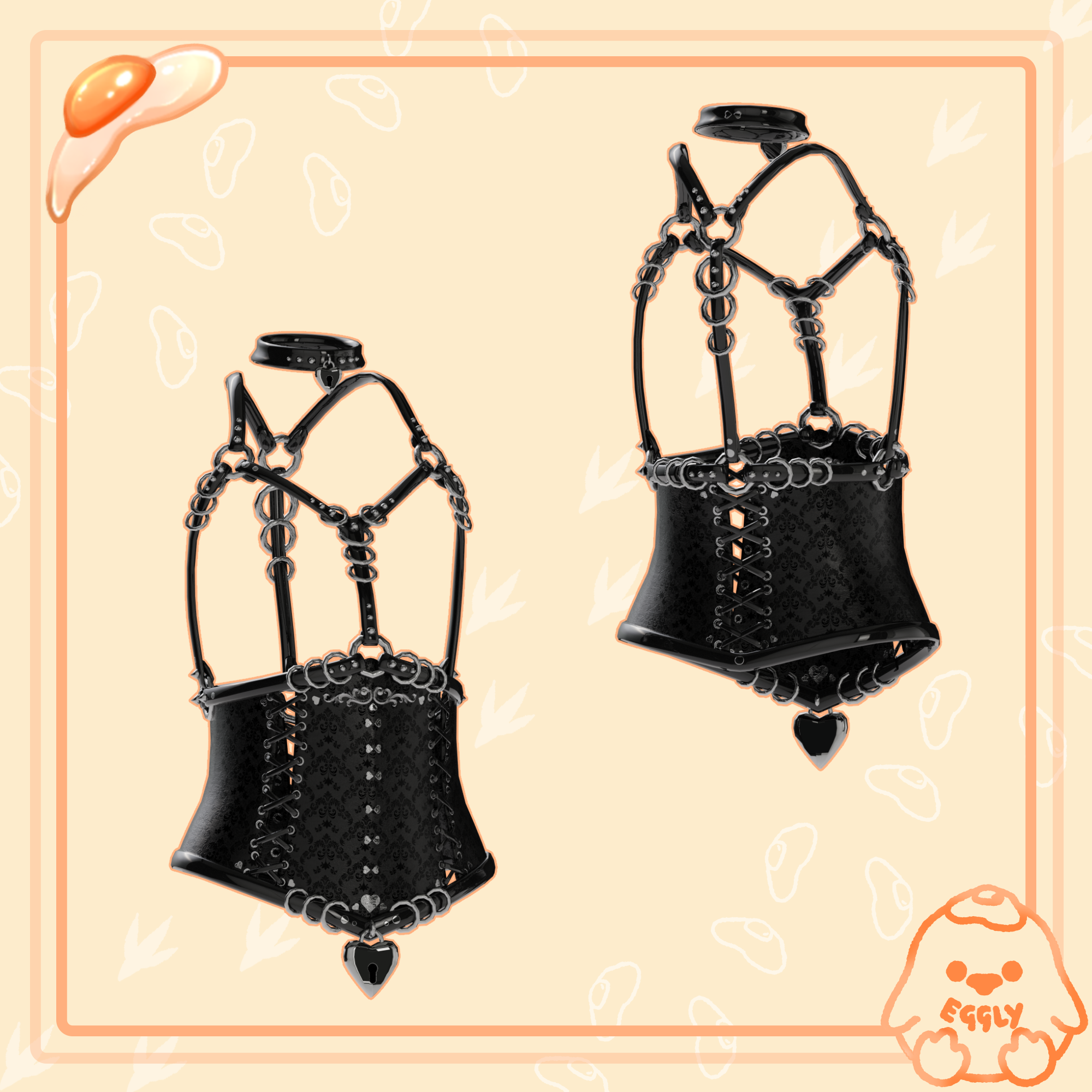Grey: Heart Corset and Straps