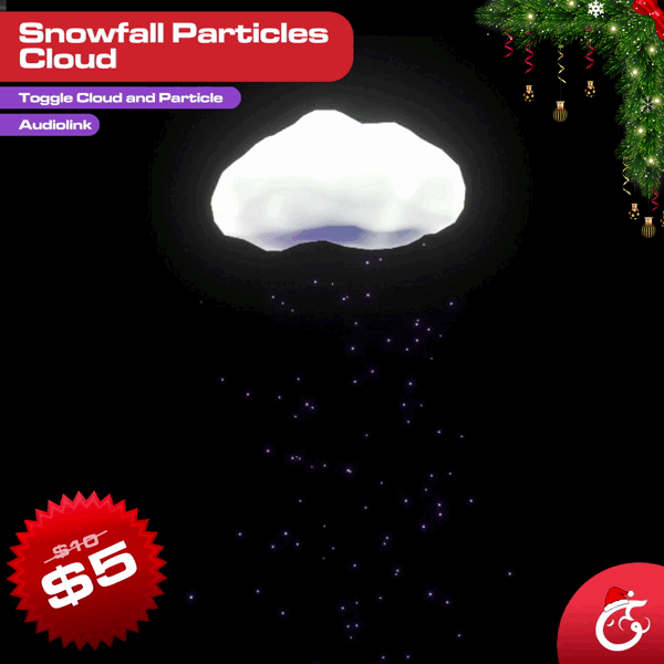 Snowfall Cloud Follower and Avatar Particle VRChat (Can be used on any avatar) 