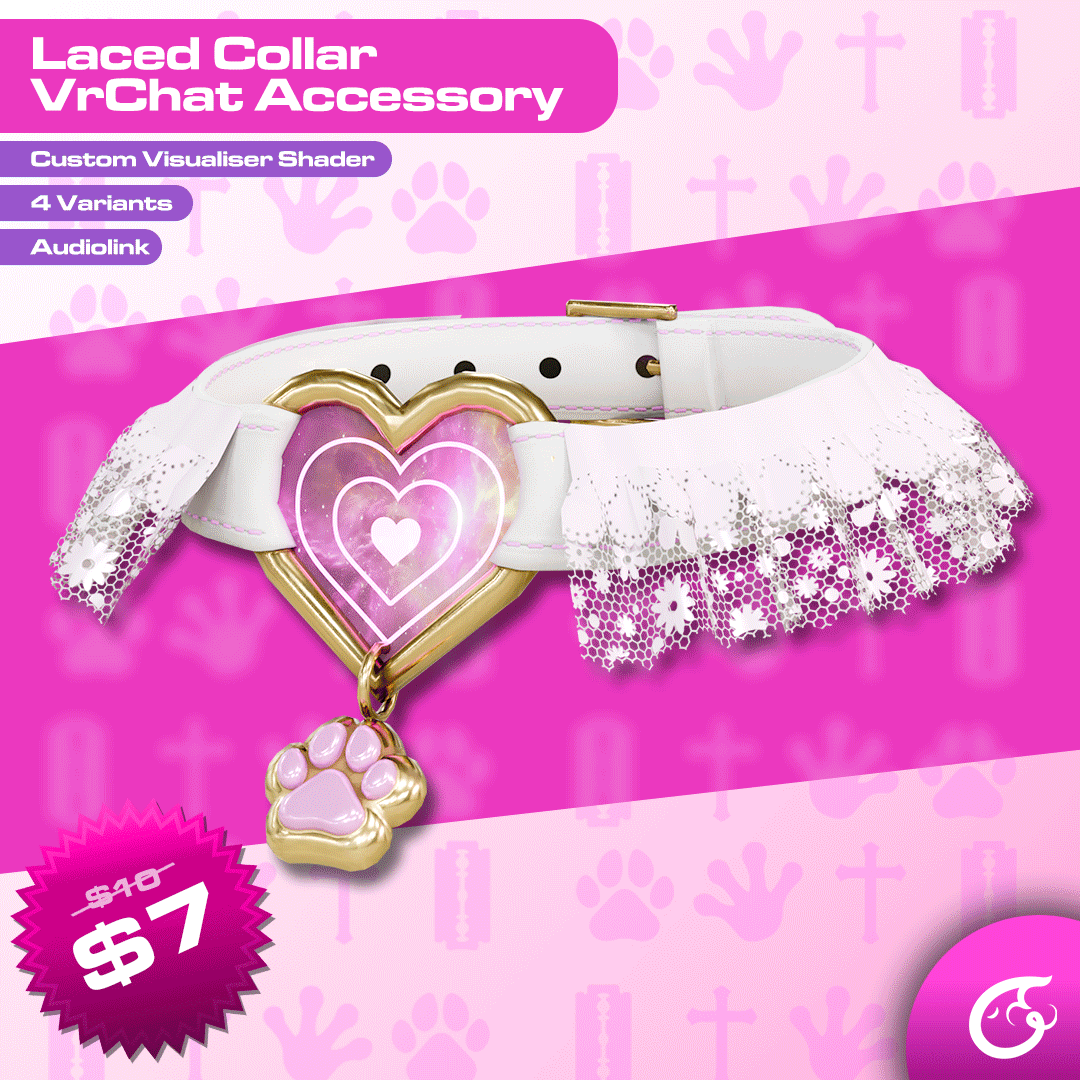 Laced Collar (Cute and Goth Themed) | VRChat Accessory