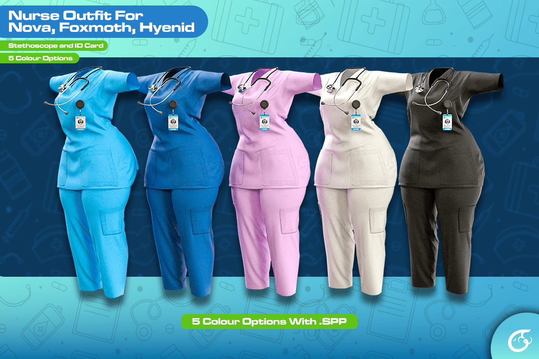 Nurse Outfit For Nova, Foxmoth, Hyenid | VRChat Clothing