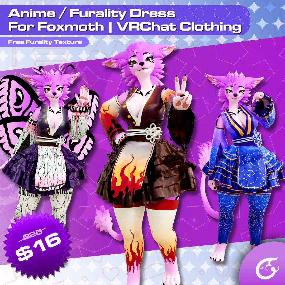 Anime / Furality Dress  For Foxmoth | VRChat Clothing