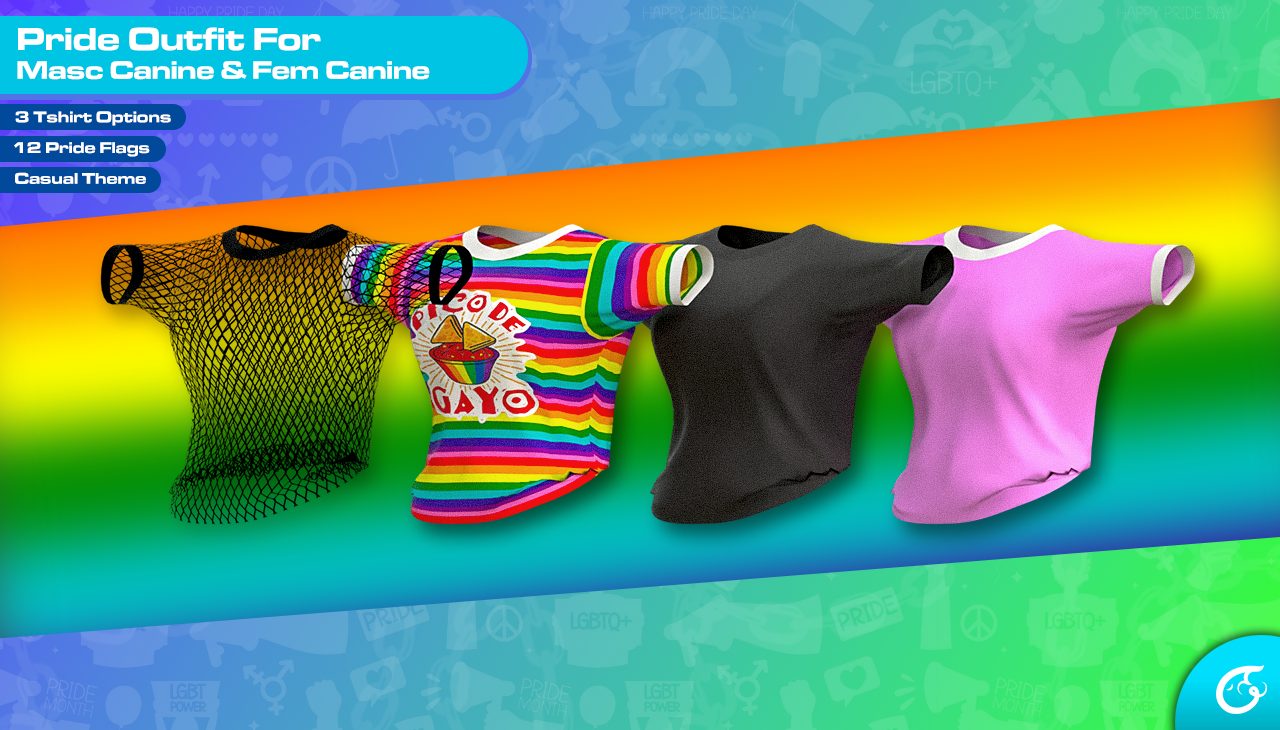 Pride Outfit For Masc Canine & Fem Canine | VRChat Clothing