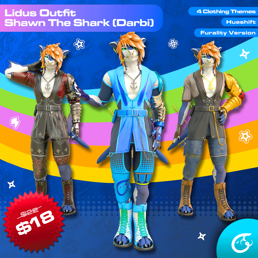 Lidus Outfit For Shawn The Shark (Darbi) | VRChat Clothing