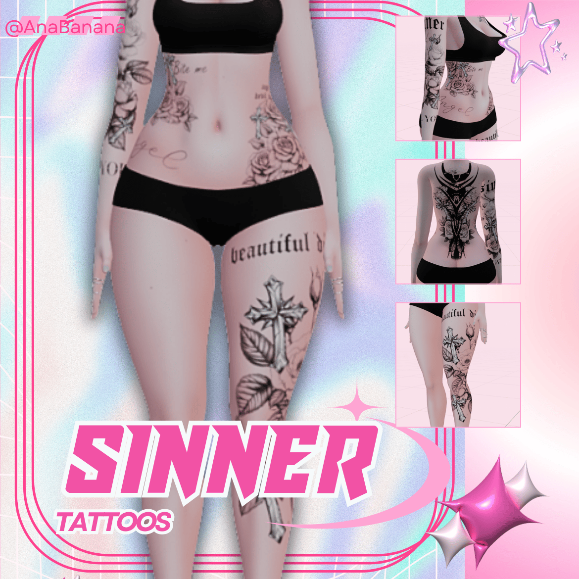 (J:)😈 Sinner Tatts | Vrbase Egirl 