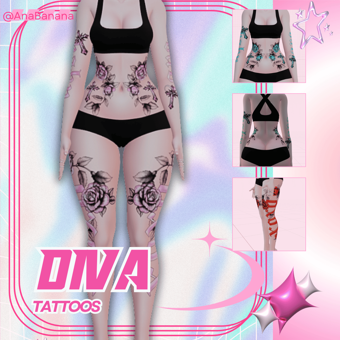 (J:)👑 Diva Tatts | Vrbase Egirl 