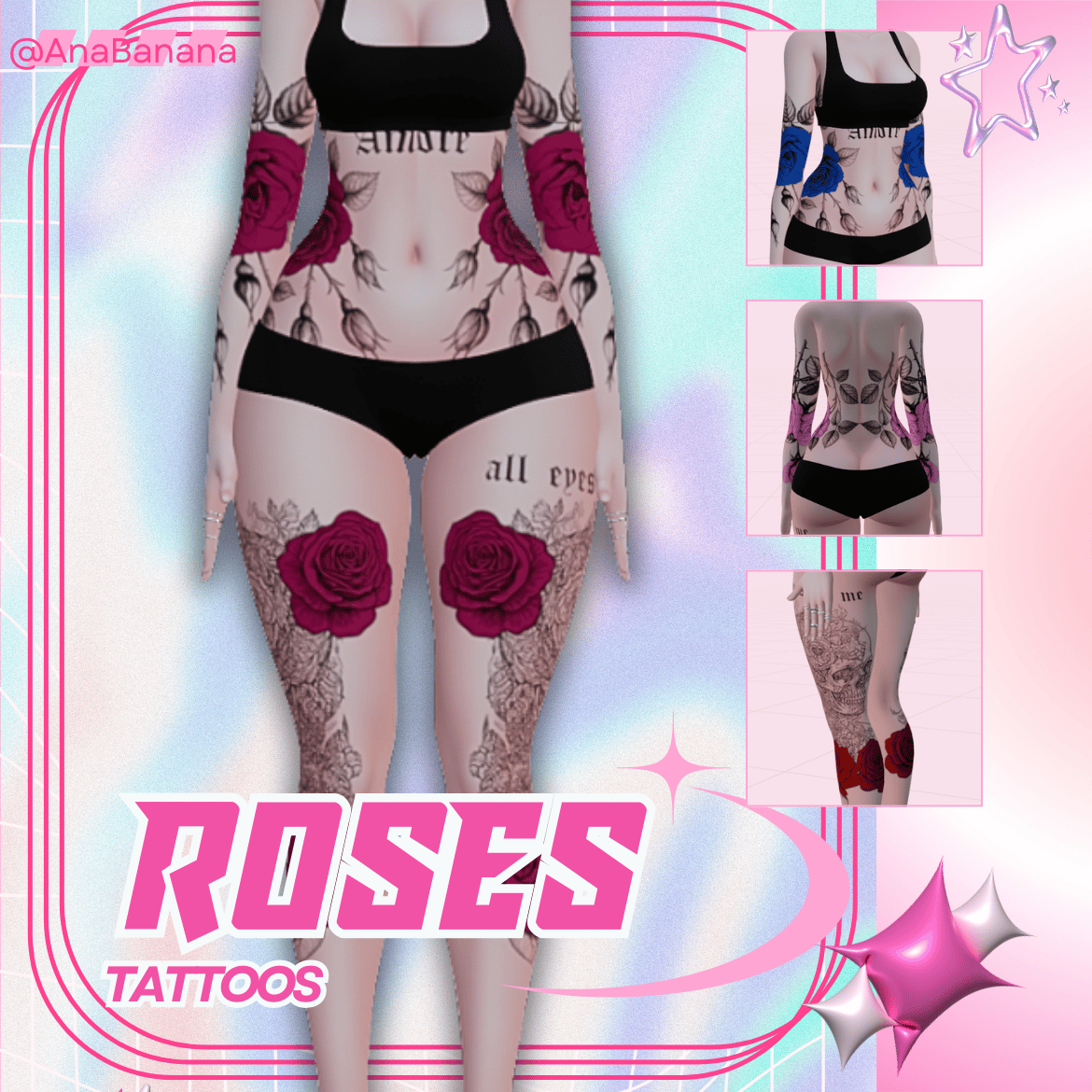 (J:)🌹 Roses Tatts | Vrbase Egirl 