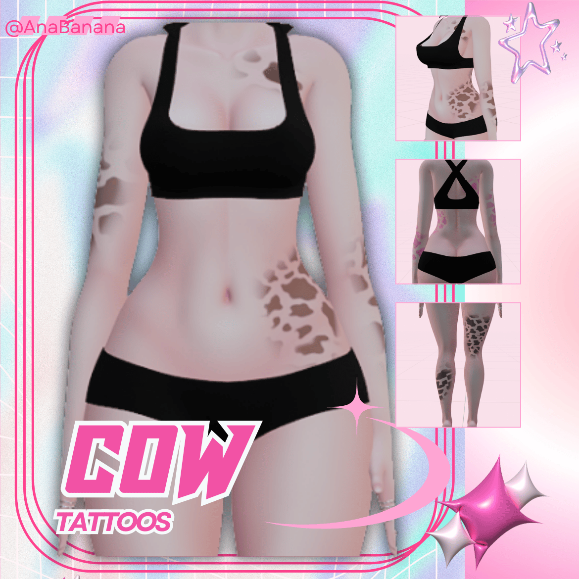 (J:)🐮 Cow Tatts | Vrbase Egirl 