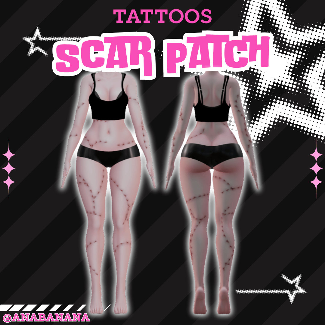 (J:)🩹 Scar Patch Tatts | Vrbase Egirl