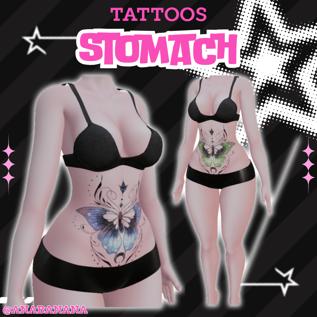 (J:)🦋 Stomach Tatts | Vrbase Egirl