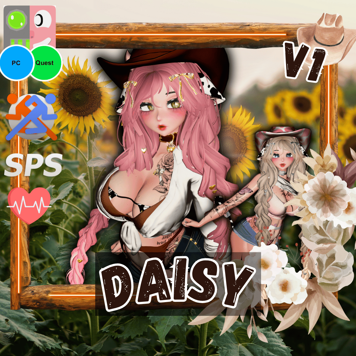 (J:)🐄 Daisy the Cowgirl | Vrcft + Quest + Furry (Bundle)