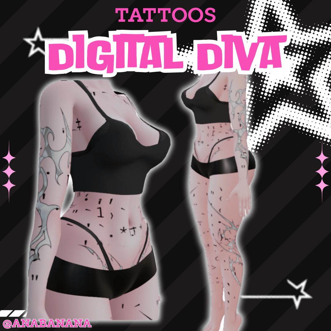 (J:)🤖 Digital Diva Tatts | Vrbase Egirl