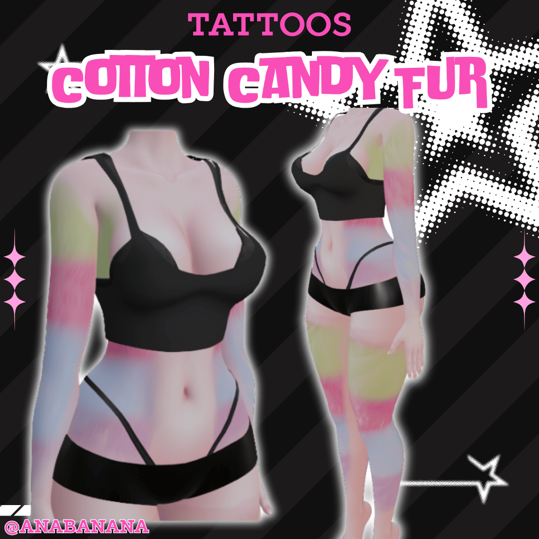 (J:)☁️🍭 Cotton Candy Fur Tatts | Vrbase Egirl