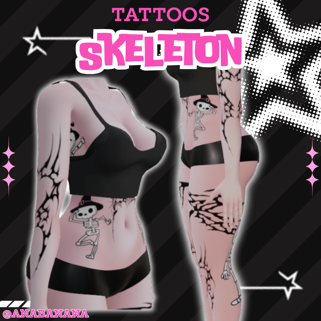 (J:)💀 Skeleton Tatts | Vrbase Egirl