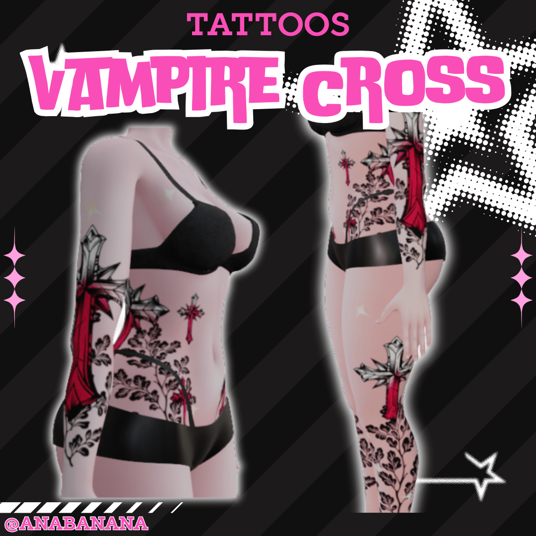 (J:)🧛 Vampire Cross Tatts | Vrbase Egirl