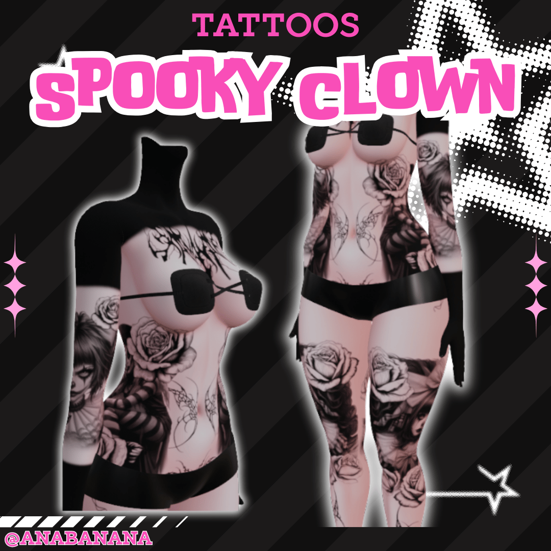 (J:)🤡 Spooky Clown Tatts | Vrbase Egirl