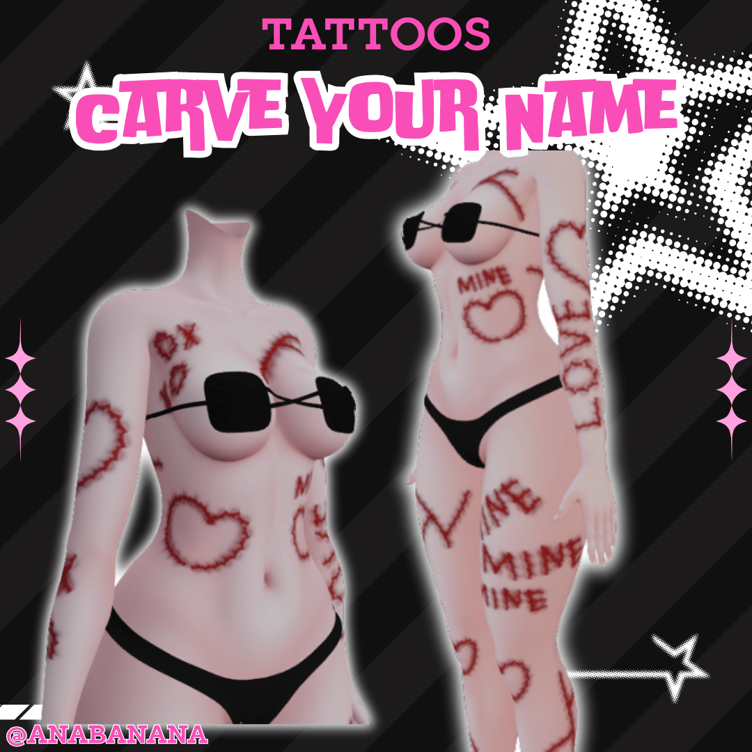 (J:)🩸 Carve My Name Tatts | Vrbase Egirl