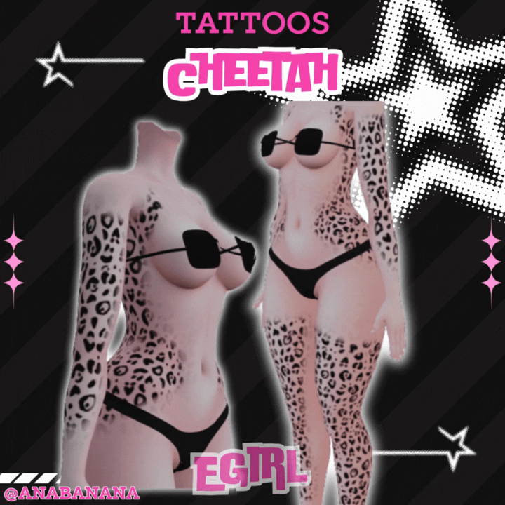 (J:)🐆 Cheetah Tatts | Egirl + Akii V1 + Zinfit F/M
