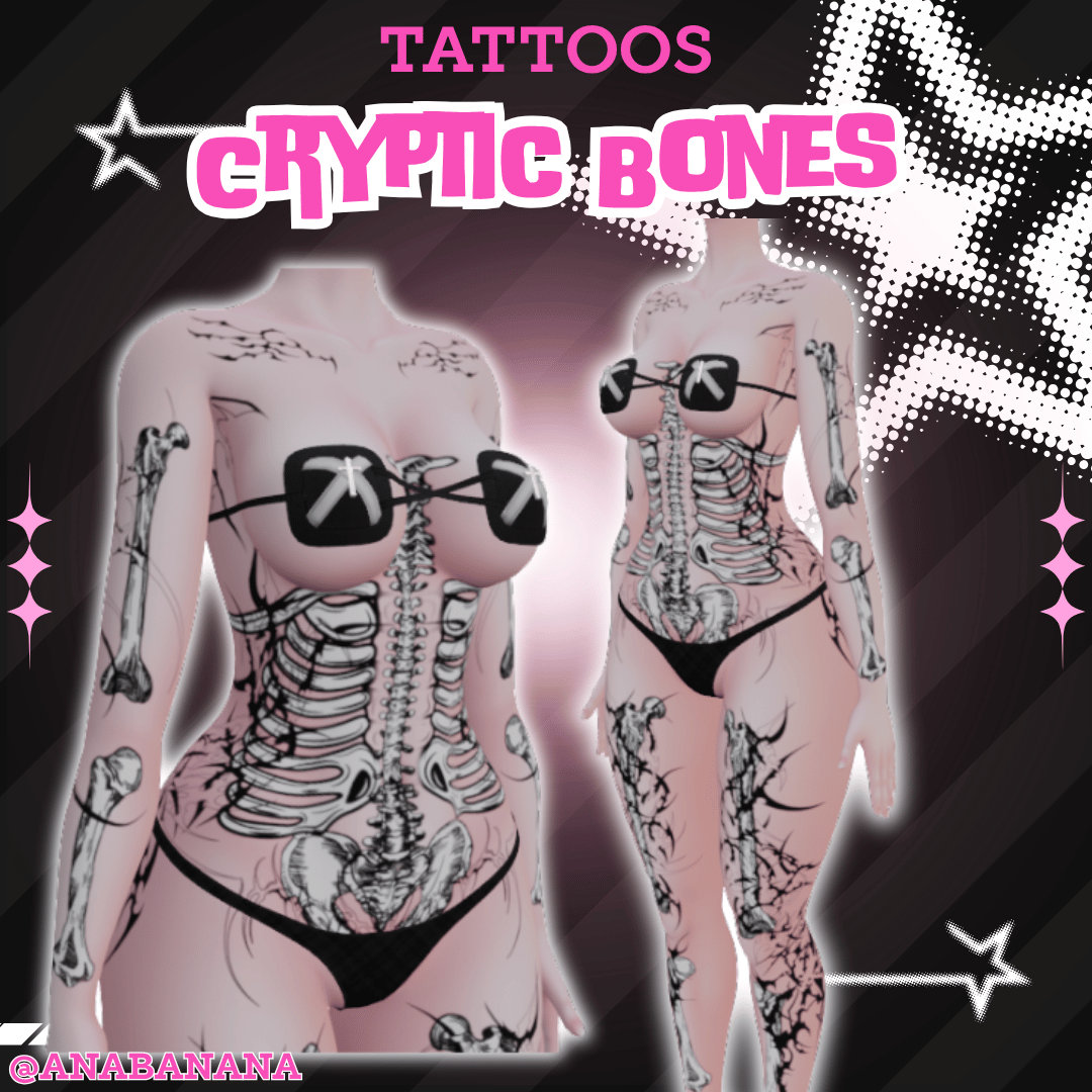 (J:)🦴 Cryptic Bones Tatts | Vrbase Egirl