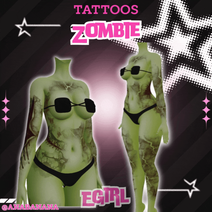 (J:)🧟 Zombie Tatts | Egirl + Akii V1 + Zinfit F/M