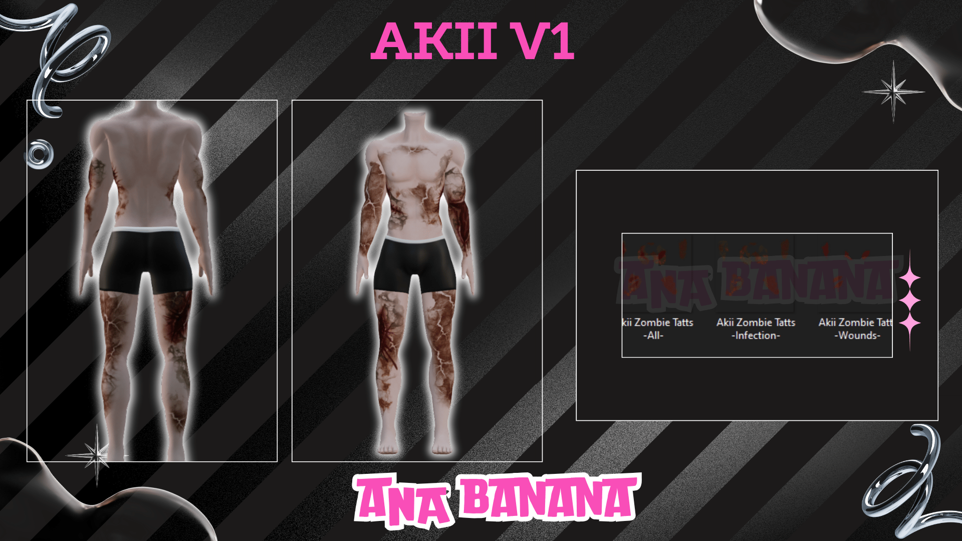 (J:)🧟 Zombie Tatts | Egirl + Akii V1 + Zinfit F/M