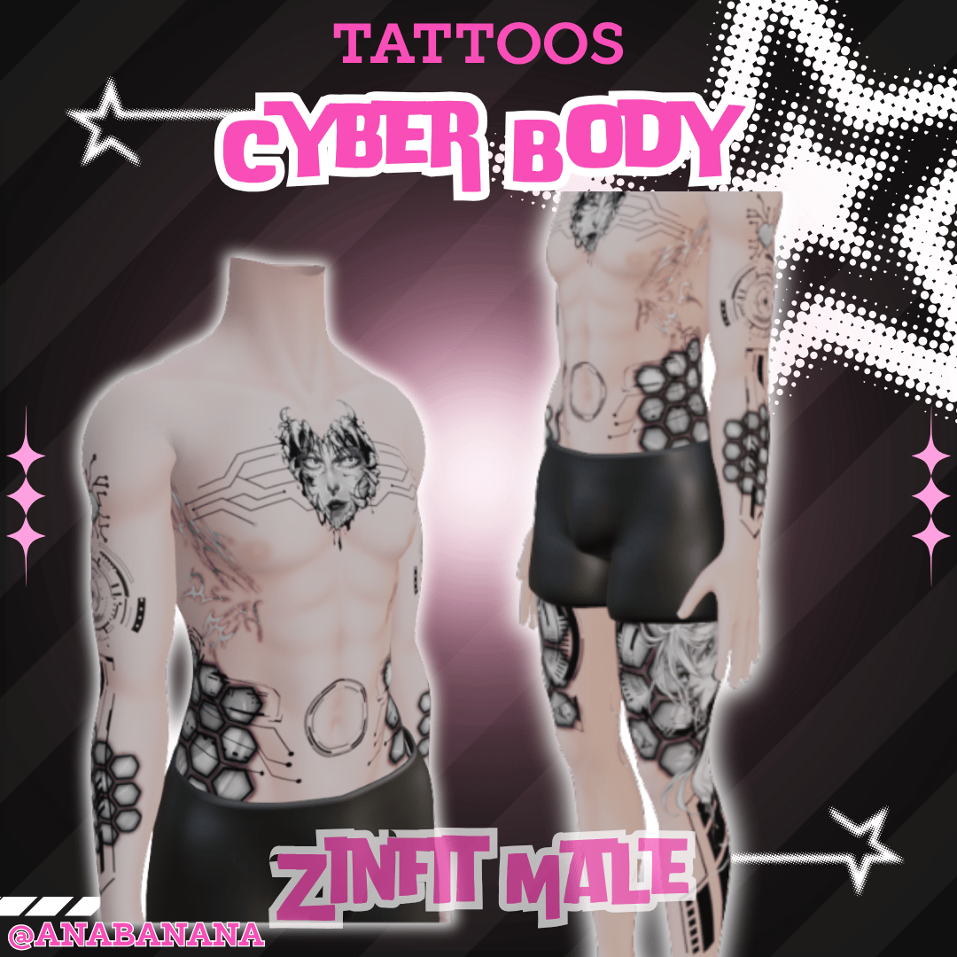 🤖 Cyber Body Tatts | Zinfit Male