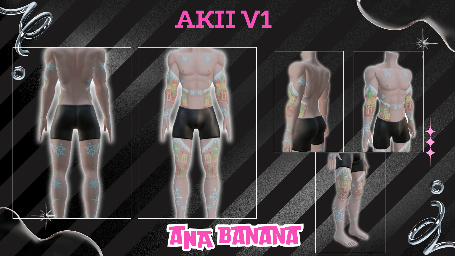 (J:)🎄Christmas Decor Tatts | Vrbase + Akii + Zinfit F/M
