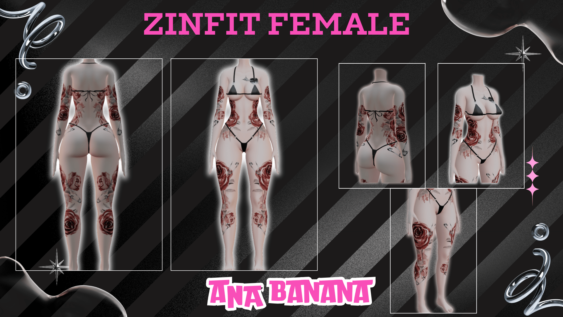 🌹 Lover Roses Tatts | Zinfit Female