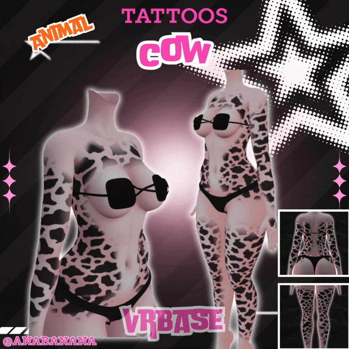(J) : 🐄 Animal Cow Tatts | Vrbase + Akii + Zinfit F/M