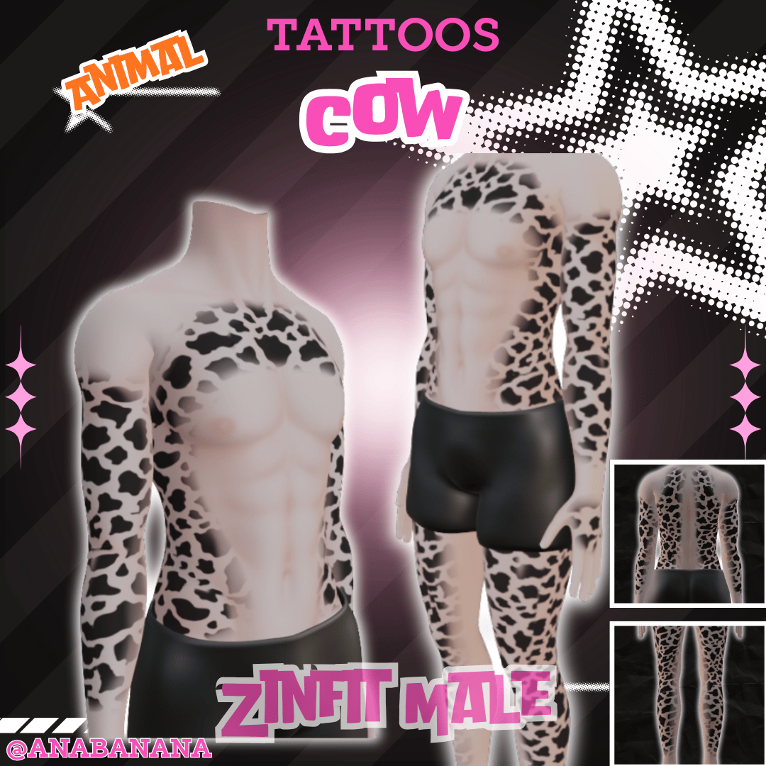 🐄 Animal Cow Tatts | Zinfit Male
