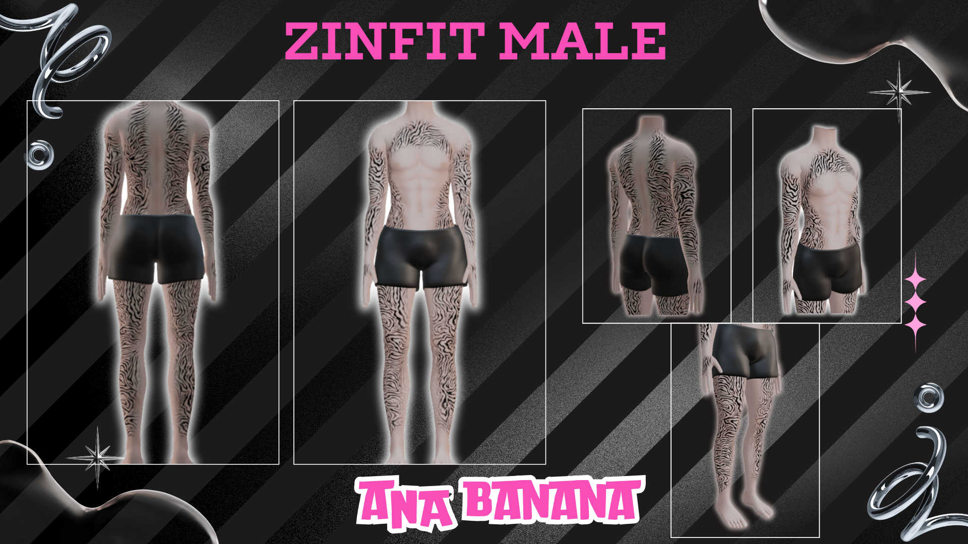 🦓 Animal Zebra Tatts | Zinfit Male