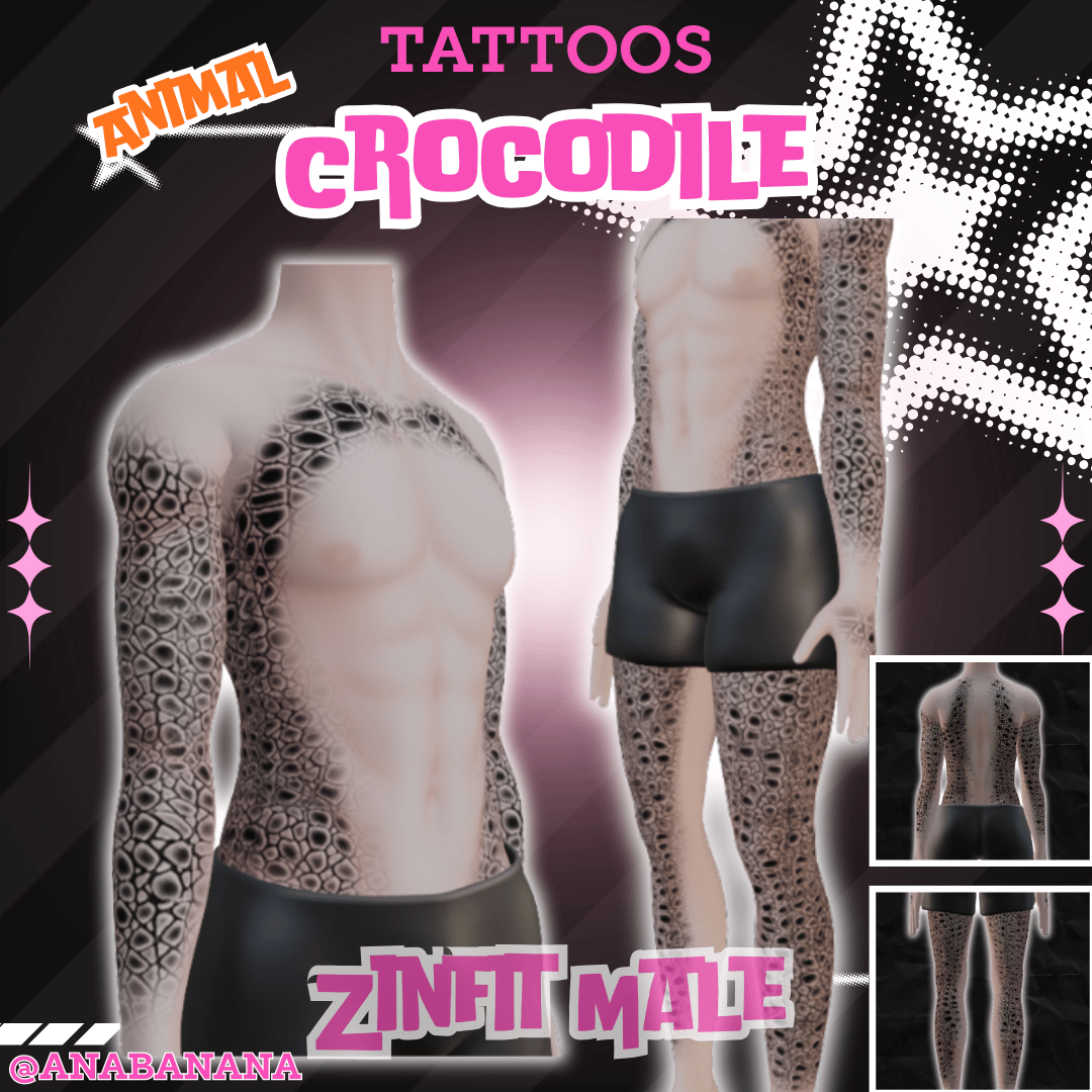 π Animal Crocodile Tatts | Zinfit Male